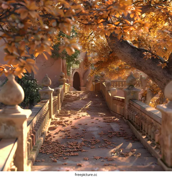 The path through the autumn park