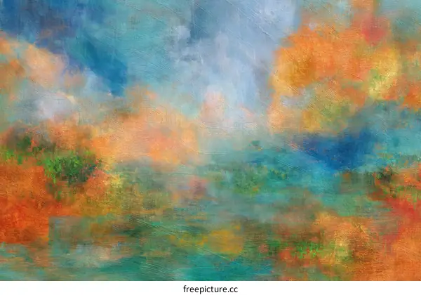 Abstract Landscape Painting with Soft Colors