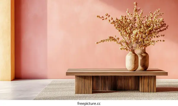 Modern Interior Design with Dried Flowers