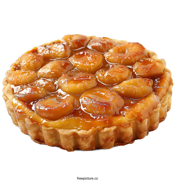 [Transparent Background PNG]Delicious caramelized banana tart on white background