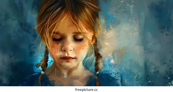 Portrait of a Girl with Closed Eyes