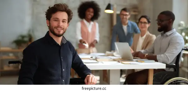 Diverse Team Collaboration in Modern Office Setting