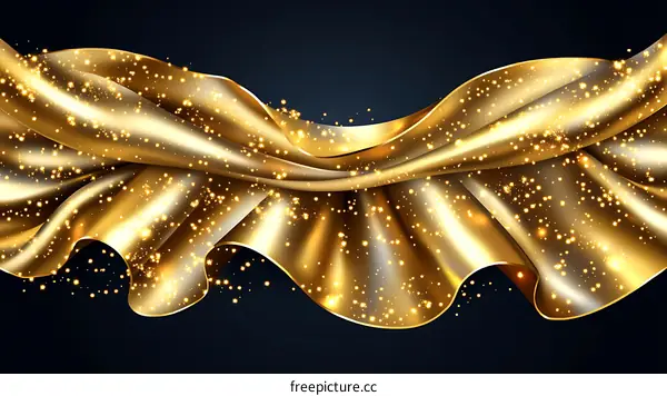 Luxury Gold Fabric Flowing Abstract Background