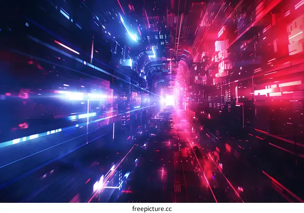 Abstract Neon Tunnel Background