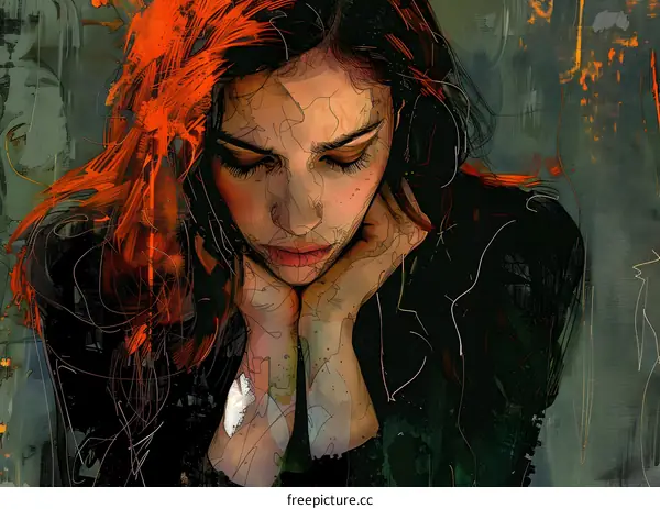 Portrait of a young thoughtful woman