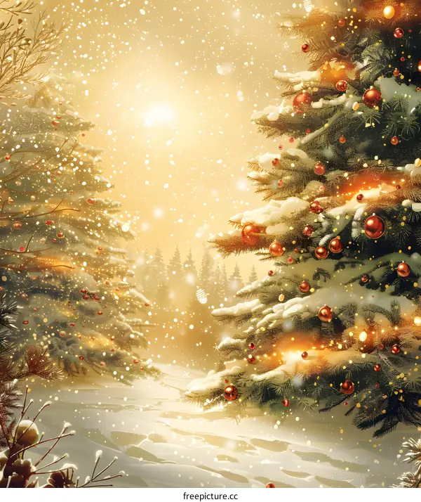 Christmas Snow Scene Illustration