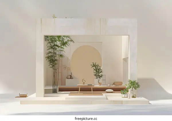 A virtual photo of a room with a Japanese style