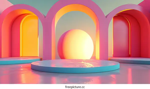 Colorful Archway Display Stage Design