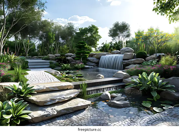 Garden landscape design renderings