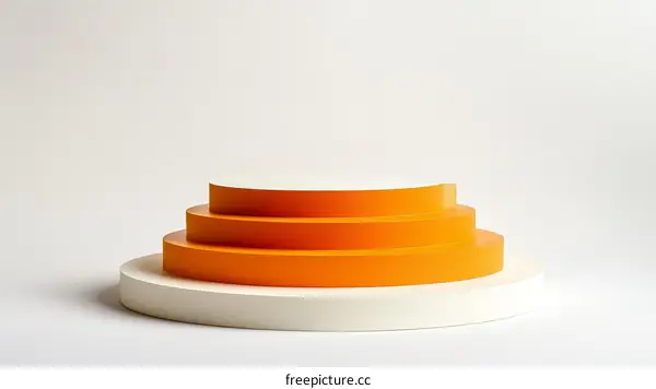 Geometric Orange and White Display Stand