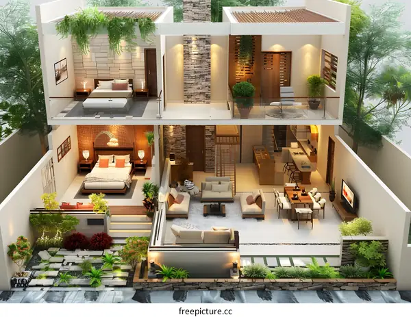 3D house interior design rendering