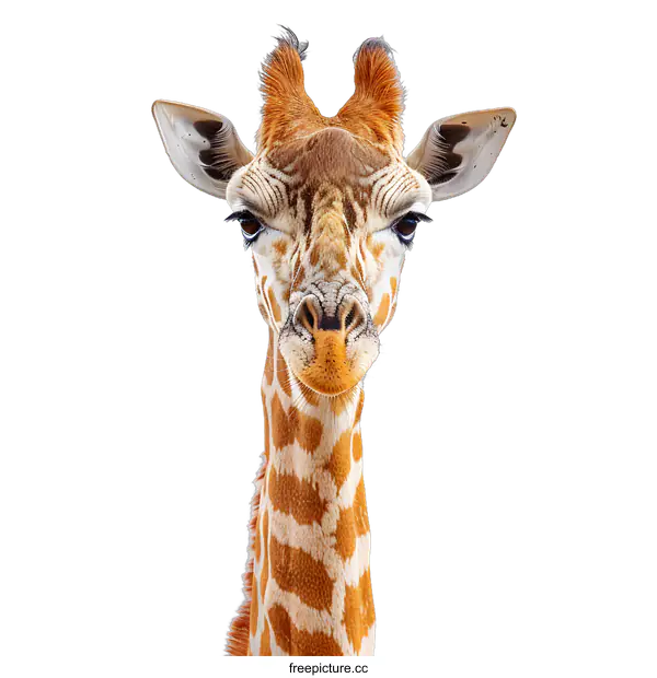 [Transparent Background PNG]Giraffe Headshot on White Background
