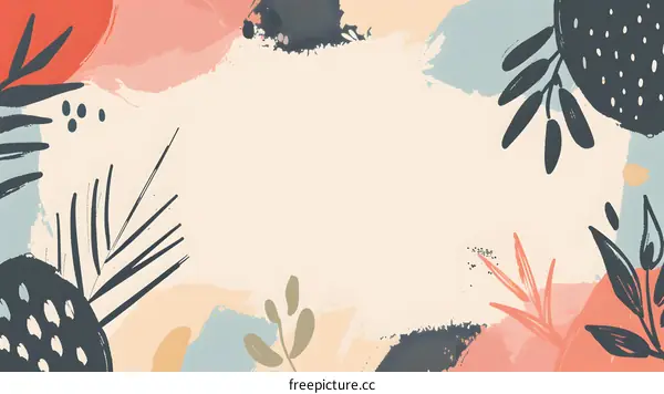Abstract Hand Drawn Floral Background