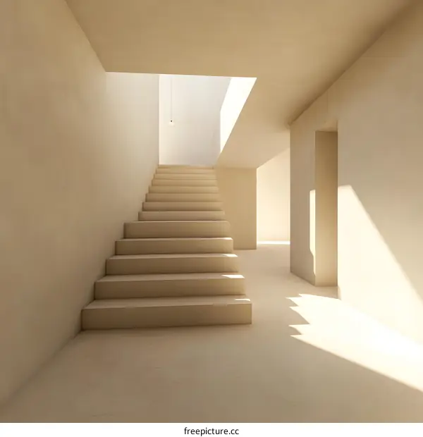 Minimalist Staircase Interior Design with Light