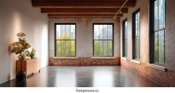 Modern Industrial Loft with Large Windows