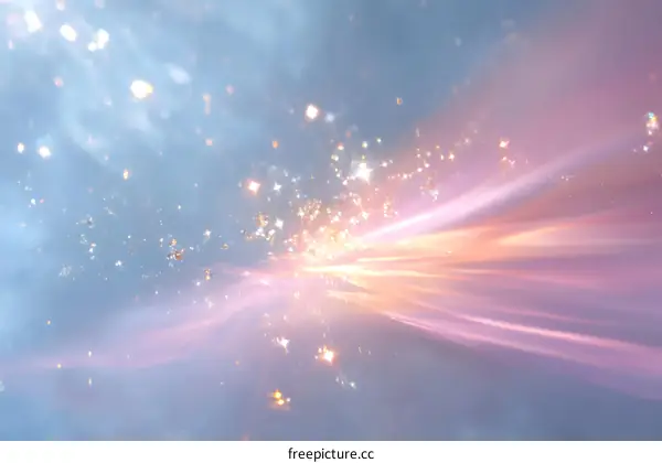 Abstract Colorful Light Rays and Sparkling Particles