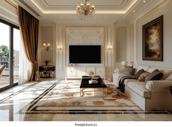 Luxury Living Room Interior Design Illustration