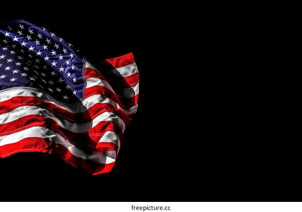 Waving American flag