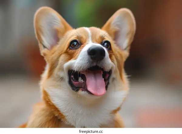 Happy Corgi Dog with Tongue Out