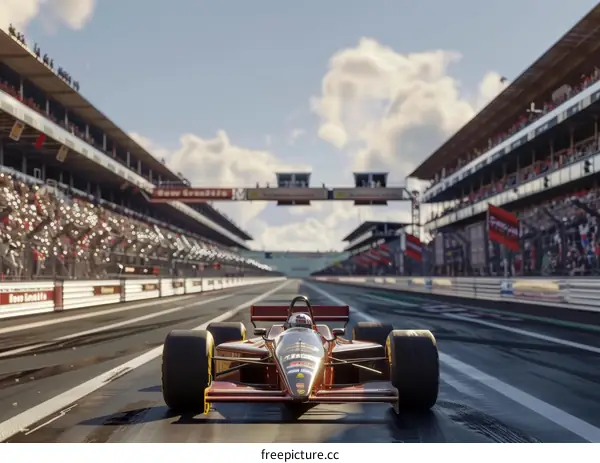 Formula One Race Car Action on the Track