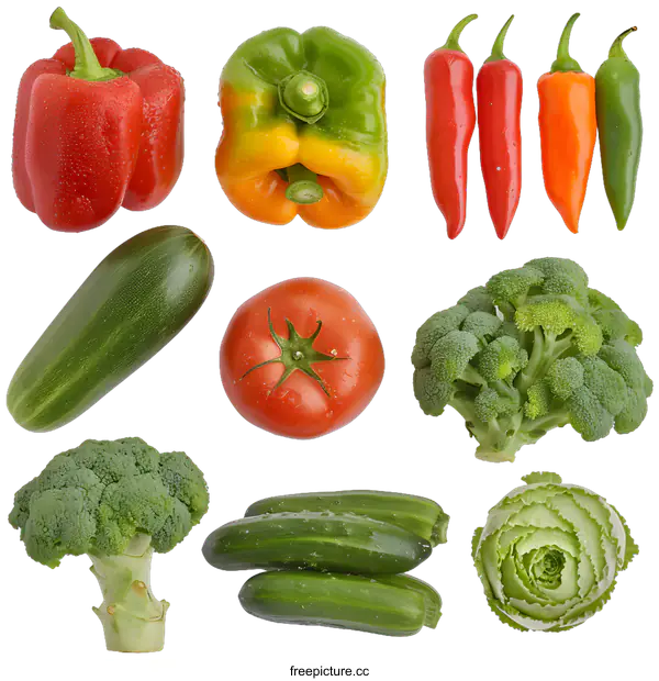 [Transparent Background PNG]Fresh Vegetables Assortment on White Background