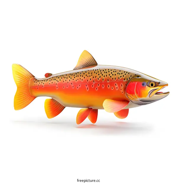 brown trout isolated on white background