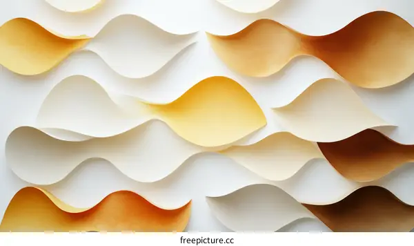 Abstract Paper Waves of Colors