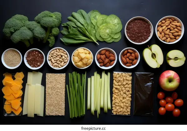 A Variety of Healthy Food, Including Fruits, Vegetables, and Whole Grains