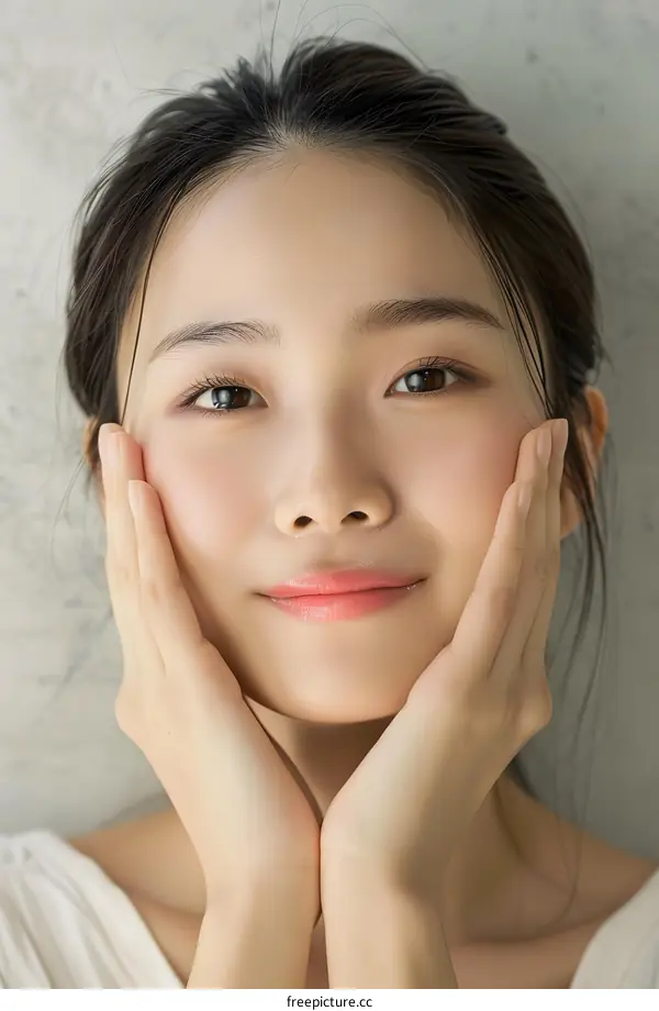 Closeup Portrait of a Smiling Asian Woman