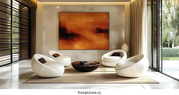 Modern Living Room Interior Design with Comfortable Seating