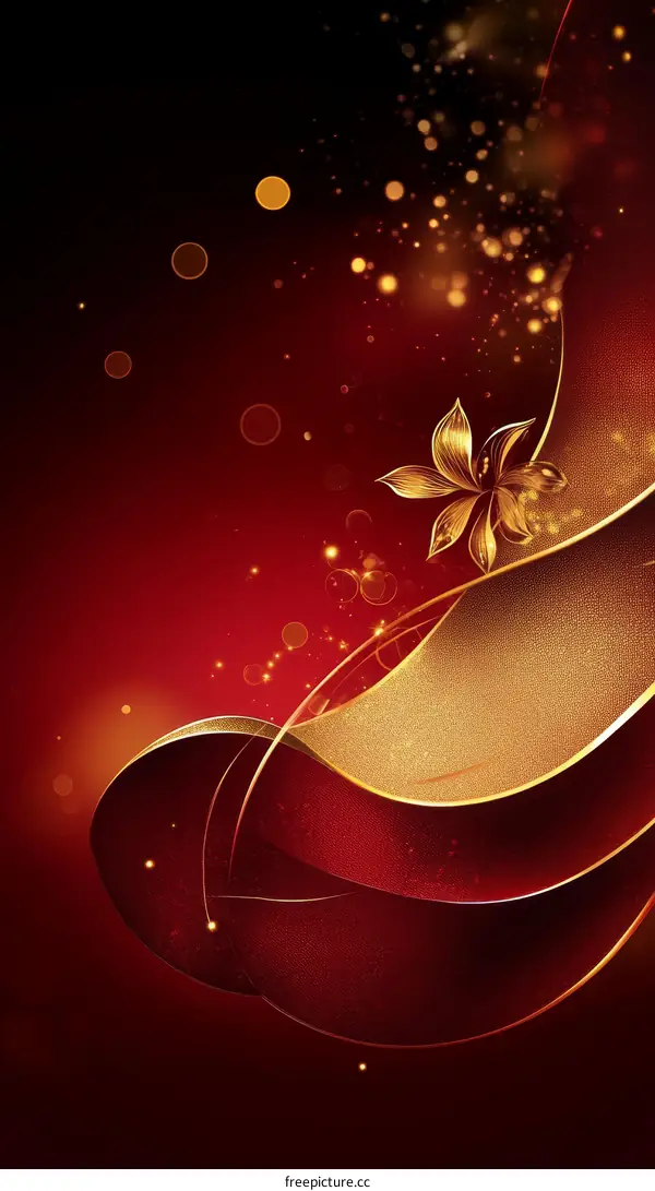 Luxury Gold and Red Abstract Design