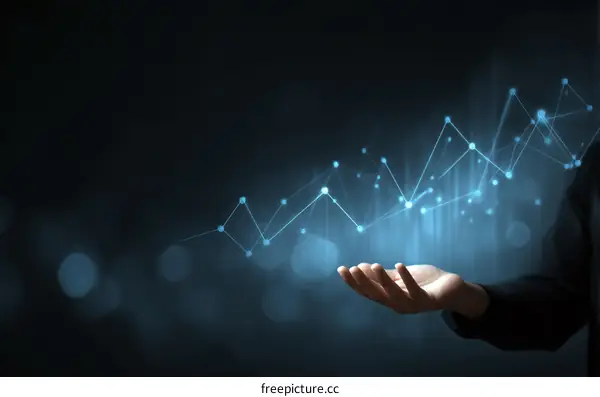 Hand Presenting Digital Growth Graph