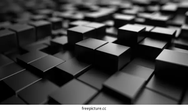 Black 3D cubes background