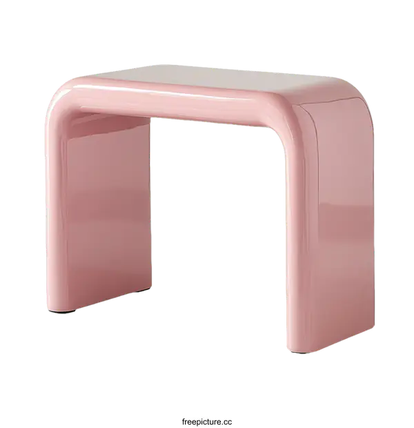 [Transparent Background PNG]Modern Pink Curved Console Table