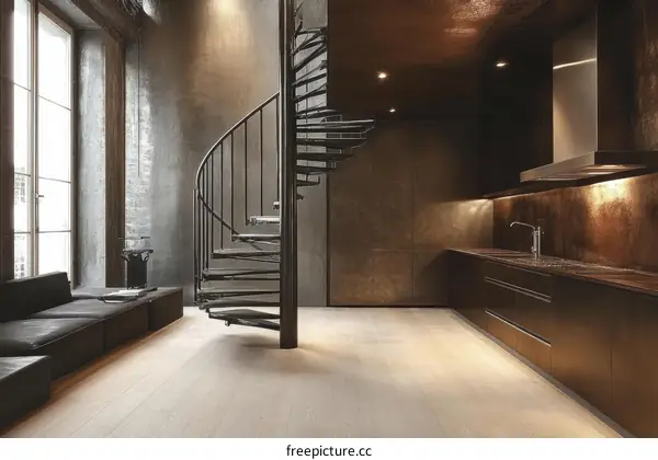 Modern Industrial Loft Style Apartment Interior