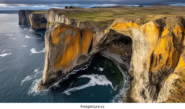 Dramatic Cliffs and Ocean Coastline View