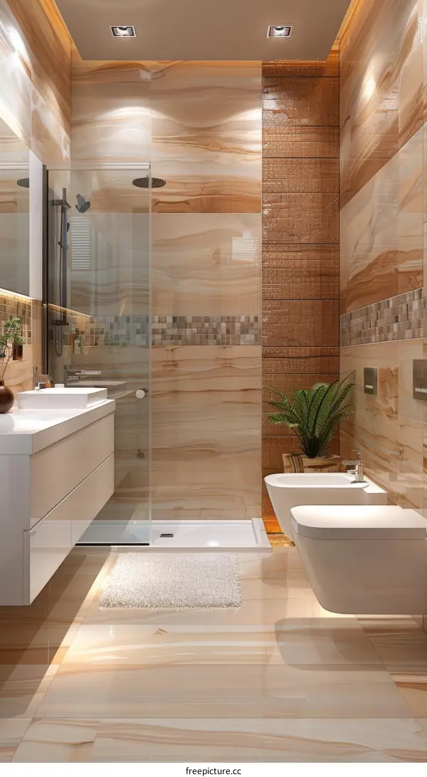 Modern Stylish Bathroom Design Illustration