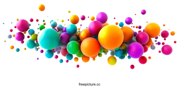 [Transparent Background PNG]Abstract Colorful Sphere Illustration Background
