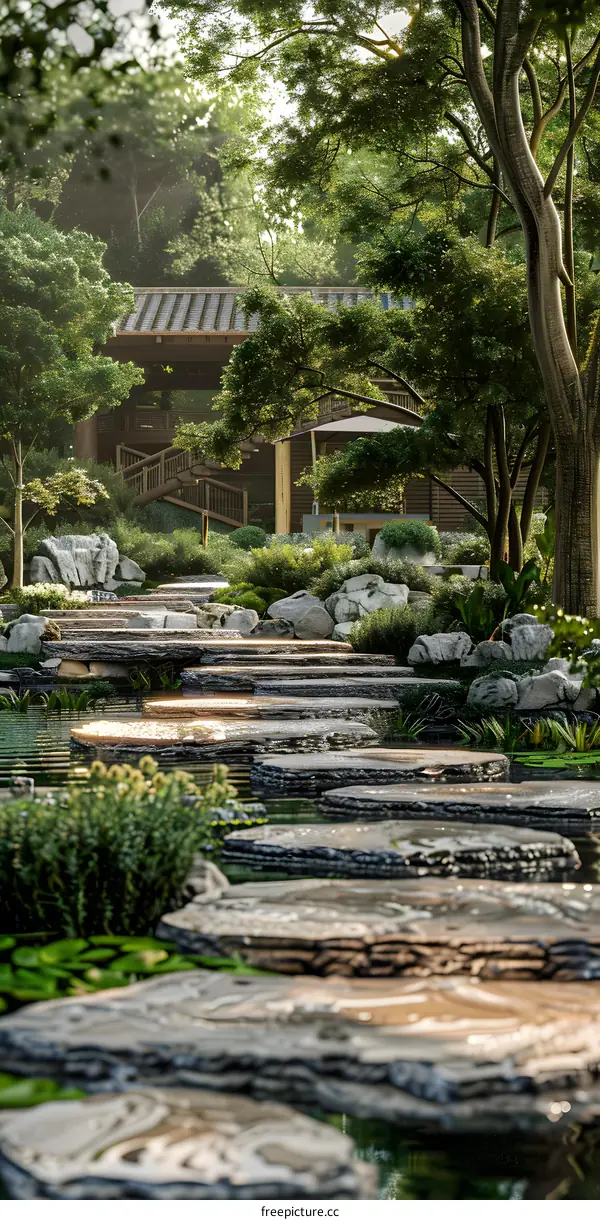 Chinese style garden landscape design renderings