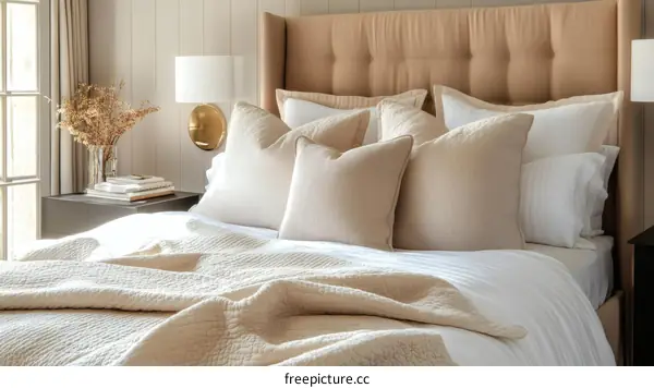 Beige Bedding in a Modern Bedroom
