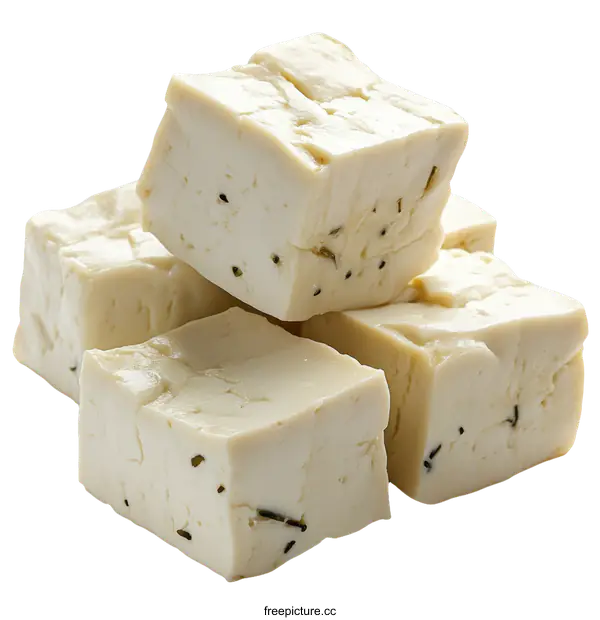 [Transparent Background PNG]Stacked Cubes of White Tofu