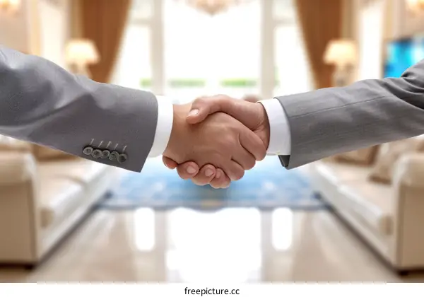 Businessmen shaking hands in agreement