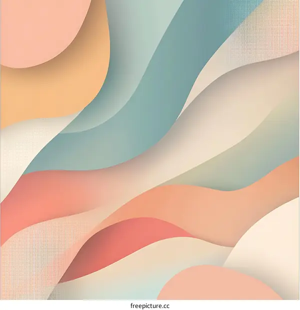 Abstract Background with Wavy Layers of Pastel Colors