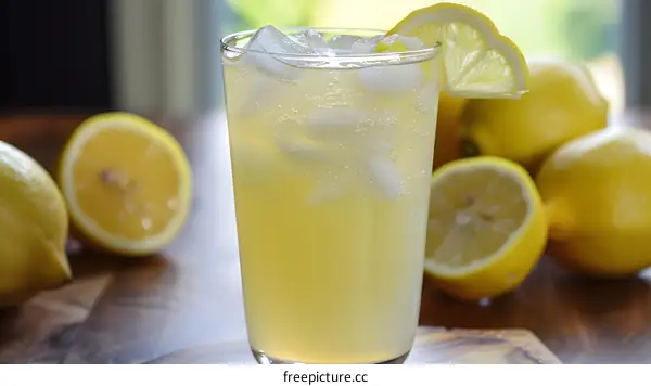 Glass of Lemonade with Lemons