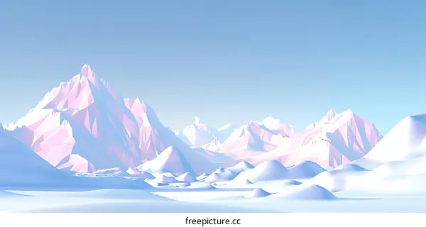 Low Poly Mountain Landscape Illustration