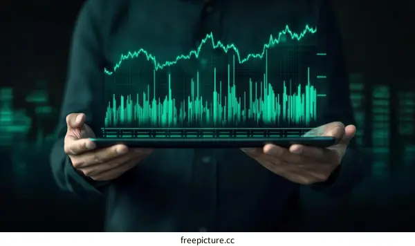 Businessman Displaying Financial Graph on Tablet