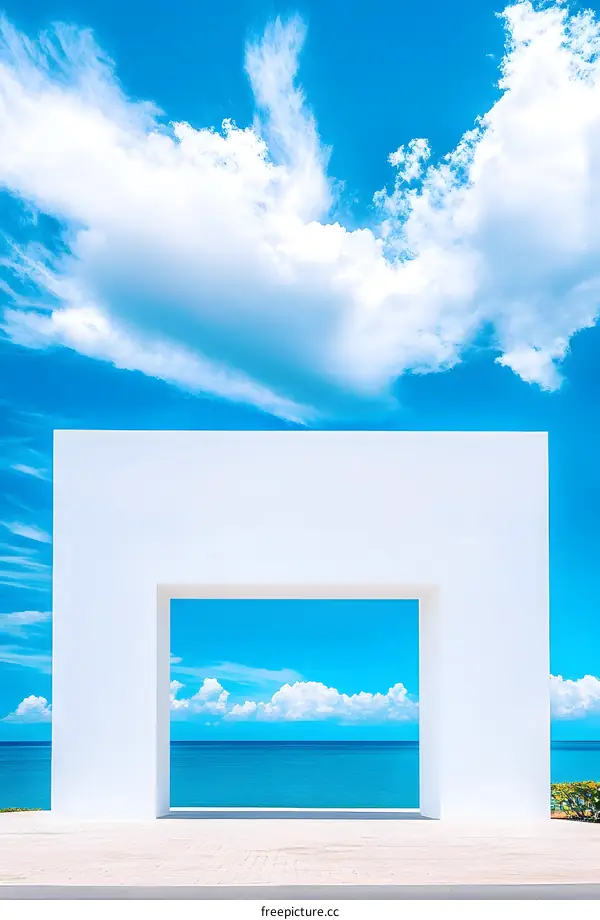 White Frame View of Ocean and Sky