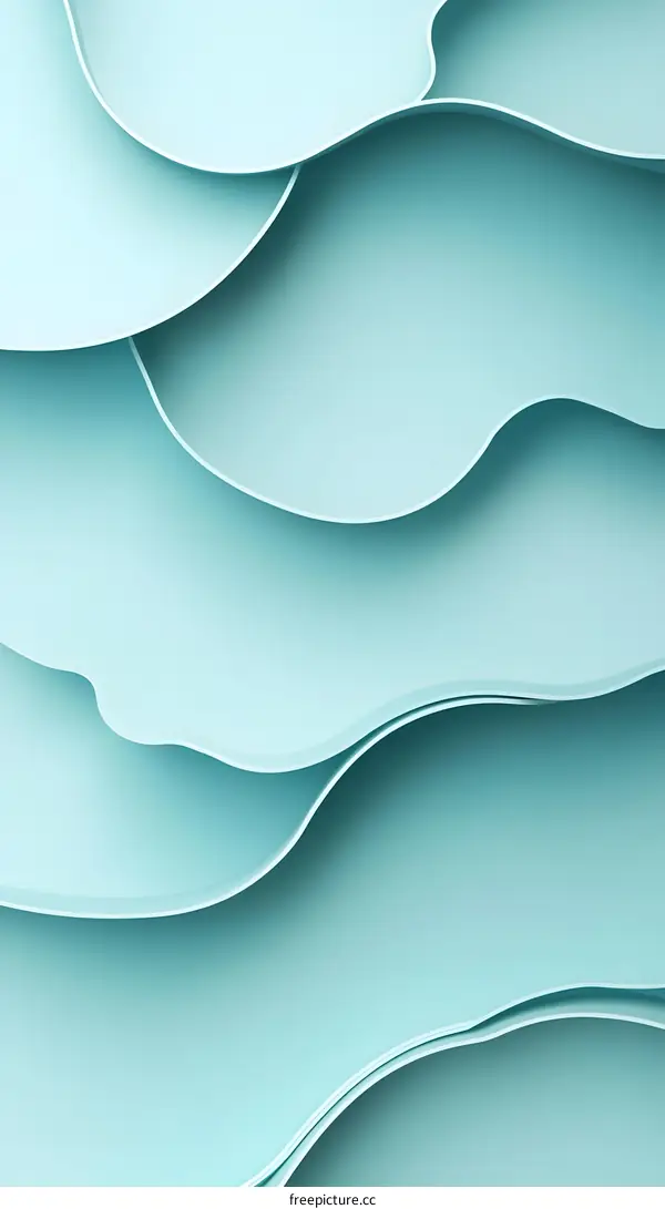 Abstract Background With Soft Blue Paper Waves
