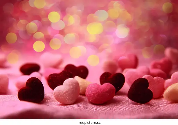 Romantic Pink Hearts Background Valentines Day