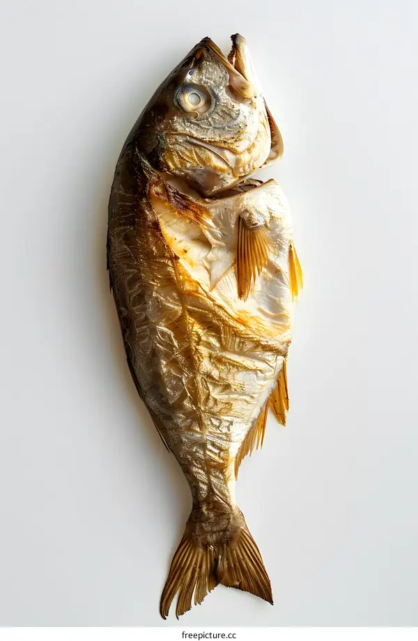Grilled Fish on White Background